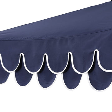 Tracy 9 ft. Classic MidCentury Scalloped Fringe Market Patio Umbrella
